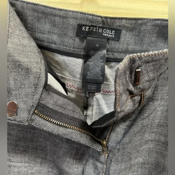 Kenneth Cole Vintage Y2K Embroidered Slit Flare Straight Leg Jean Pant Pocket 10 - Picture 10 of 16